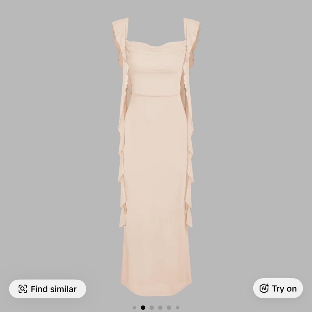 Cider Blush Ruffle-Trim Maxi Dress